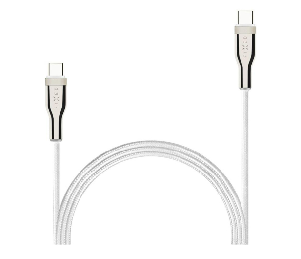 FIXED Pleciony Kabel USB-C/USB-C 0,5m 100W biały - 1249141 - zdjęcie 3